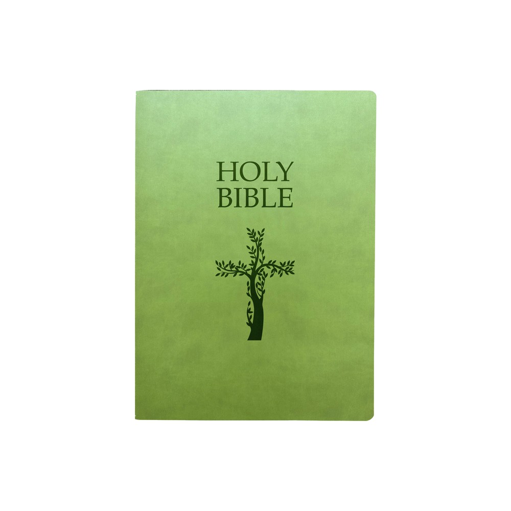 Kjver Holy Bible, Cross Design, Large Print, Olive Ultrasoft - (King James Version Easy Read Bible) by Whitaker House (Leather Bound)