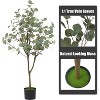 Artificial Eucalyptus Tree with Realistic Trunk and Lifelike Leaves, Potted Fake Tree for Home Décor - 4 of 4