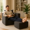 Lycvki Lingge Corduroy Compression Sofa with Ottoman - 4 of 4