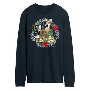 Men's - Disney - Christmas - Family In The Forest Long Sleeve Graphic T-Shirt - 1 of 4