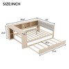 Twin/Full Size Daybed with Storage Shelves, Trundle, Charging Station & Upholstered Headboard - ModernLuxe - 3 of 4