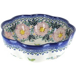 Blue Rose Polish Pottery 70 Vena Large Scallop Bowl - 1 of 1
