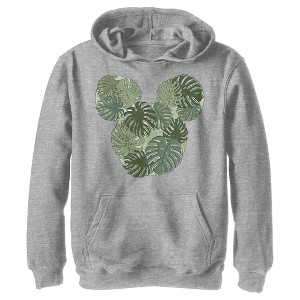 Boy's Disney Mickey Mouse Monstera Silhouette Pull Over Hoodie - 1 of 4