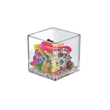Azar Displays 4" Deluxe Clear Acrylic Square Cube Bin for Counter, 2-Pack