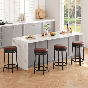 Nasitip Swivel Bar Stools Set of 4, 24" Counter Height Bar Stools with Footrest,for Dining Room, Coffee Shop - 1 of 4