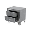 NicBex Velvet Nightstand with Silver Glitter Strip Decor 2 Drawers Bedside Table with Metal Legs for Bedroom, Living Room, Study - 4 of 4