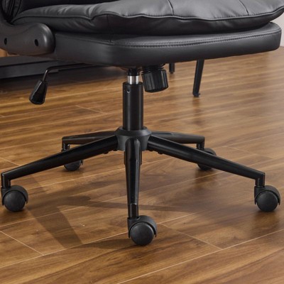 Black Cat Scratch Leather Pull-Dot Backrest Concealable Accessory with Studs Indoor Swivel Chair