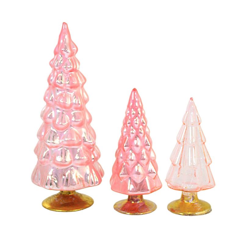 Cody Foster 7.0 Inch Small Pink Hue Trees Easter Valentines Village Decorate Decor Mantle Tree Sculptures, 3 of 4
