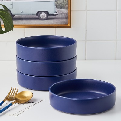 Blue Ceramic 16-Piece Dinnerware Set, Service for 4