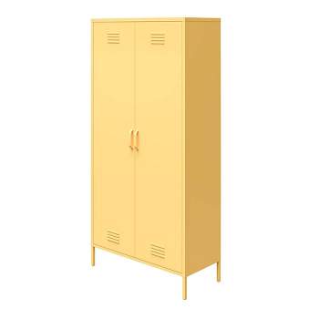 Cache Tall 2 Door Metal Locker Cabinet Yellow - Novogratz