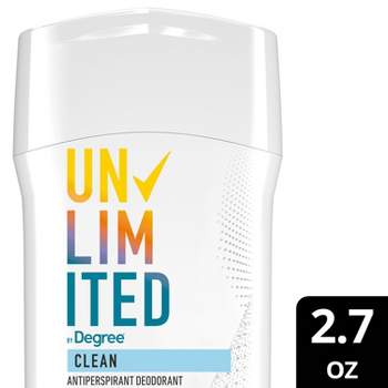 Degree Unlimited Invisible Solid 96-Hour Antiperspirant & Deodorant Stick - Clean - Fruity Scent - 2.7oz
