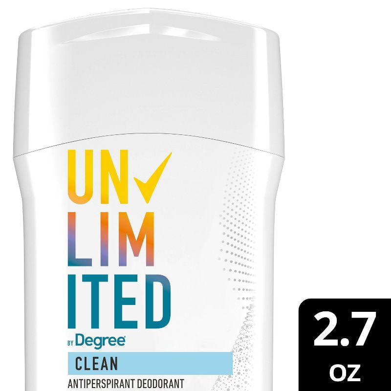 Degree Unlimited Invisible Solid 96-Hour Antiperspirant &#38; Deodorant Stick - Clean - Fruity Scent - 2.7oz, 1 of 9