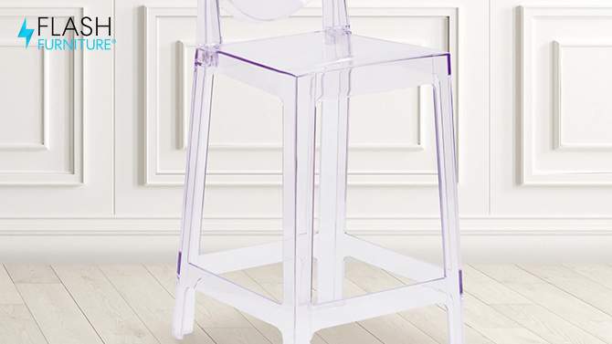Flash Furniture Ghost Counter Stool with Oval Back in Transparent Crystal, 2 of 12, play video