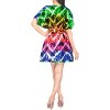 LA LEELA Women's Summer Short Fall Loose Mini Beachwear Dress Swimsuit Cover ups Tops X-Large-XX-Large Multicolored Chevron - 4 of 4