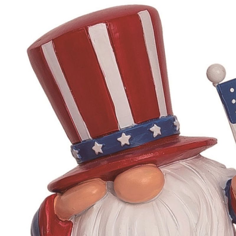 Transpac Resin 5" Multicolor Patriotic Uncle Sam Gnome Figurine, 2 of 4