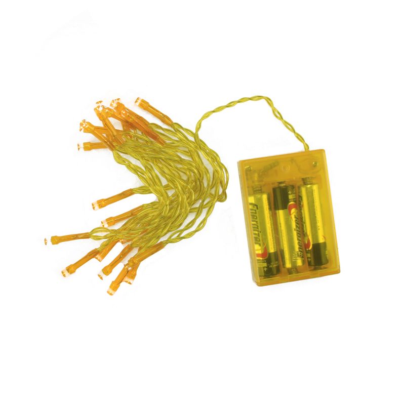 Penn 20 Amber Battery Operated Wide Angle Christmas Lights - 6.4 ft Yellow Wire, 2 of 3