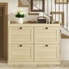 Large Shoe Storage Cabinet with 4 Flip Drawers, Freestanding Narrow Shoe Organizer with Hooks and Storage - 4 of 4