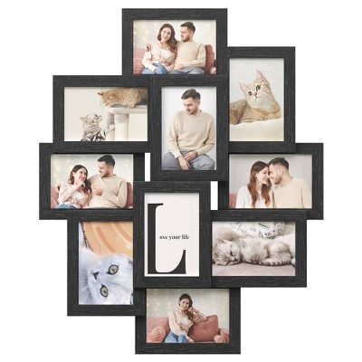 SONGMICS Collage Picture Frames, 4x6 Picture Frames Collage for Wall Decor, 10 Pack Photo Collage Frame for Gallery, Multi Family Picture Frame Set