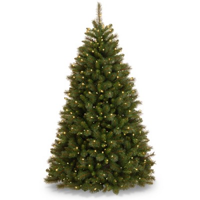 7.5ft National Christmas Tree Company Full Pre-Lit Rocky Ridge Medium Pine Hinged Artificial Christmas Tree with 750 Clear Lights