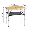 Syemin Folding Tables Outdoor Folding Camping Table, 2ft Portable Pinic Table with 3 Height, Lightweight Patio Side Table, Brown, 23.8"*15.83"*23.63" - 3 of 4