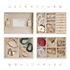 Unique Bargains PU Leather 3 Layer Birthday Gifts Jewelry Organizer Storage Holder with Drawer and Mirror - 4 of 4
