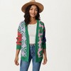Anna-Kaci Women's Multi Pattern Open Front Cardigan with Long Sleeves, Soft Knit Texture and Comfortable Relaxed Layering Fit - 2 of 4