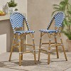 ?Vynxaria Set of 2 French-Inspired Outdoor PE Rattan Barstools - 2 of 4
