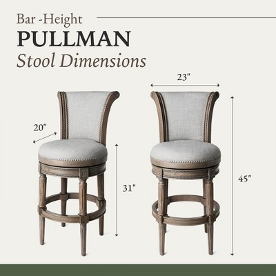 Reclaimed Oak Swivel Bar Stool with Leather Upholstery