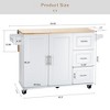 Mobile Kitchen Island & Kitchen Cart with Extensible Rubber Wood Table Top - 2 of 4