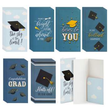 Best Paper Greetings 36 Pack Graduation Thank You Cards with Envelopes, 6 Designs Blank Cards Bulk Set, 4 x 7 In