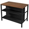 NicBex Kitchen Island Cart Morden Kitchen Carts with Storage, 2 Open Shelves and Wooden Spacious Top Surface for Kitchen - 3 of 4