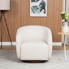 SEYNAR Modern Glam Boucle Fabric Round 360 Degree Swivel Barrel Chair - 2 of 4