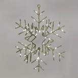 14" Battery Operated Twinkling Gold Glitter Snowflake LED Christmas Novelty Silhouette Light - Wondershop™