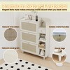 Shoe Cabinet, Shoe Rack Cabinet with 3 Rattan Flip Drawers - 2 of 4