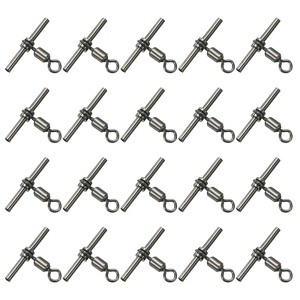 Unique Bargains 3-Way T-Shape Brass High Strength Cross Line Fishing Swivels 20 Pcs - 1 of 4