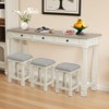 Etelifrank Modern White Oak Drawer Console Table- 64" - 2 of 4