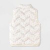 Toddler Girls' Calico Floral Quilted Puffer Vest - Cat & Jack™ Cream - 2 of 4