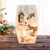 Stony Creek 8.0 Inch Winter Chickadees Pre-Lit Med Vase Christmas Lighted Glass Accent , Christmas Decor Chickadee Trees Pinecones (1PC) - 2 of 4