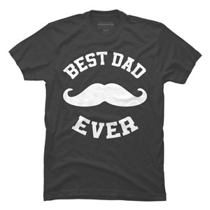 Men's Design By Humans Best Dad Ever Mustache By sukhendu12 T-Shirt - 1 of 2