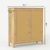Modern Cabinet With  Doors and Adjustable Shelves,Mid-Century Kitchen Cabinet,Rattan Storage Cabinets,Dining Room Furniture-Maison Boucle - 4 of 4