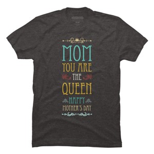 Men's Design By Humans Mother's Day Mom Queen By tmsarts T-Shirt - 1 of 2