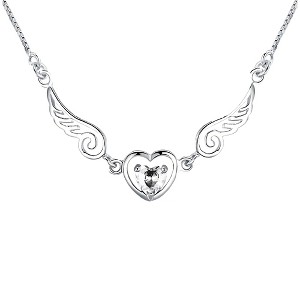 Heart Wings Cubic Zirconia Pendant Chain Necklace Womens Ginger Lyne Collection - 1 of 4
