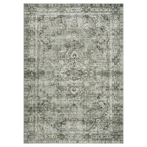 Fulvari Vintage Distressed Area Rug Soft Washable Rug Non Slip Non Shedding Rug Low Pile Thin Floor Carpet,Rug for Bedroom, Living Room - 1 of 4