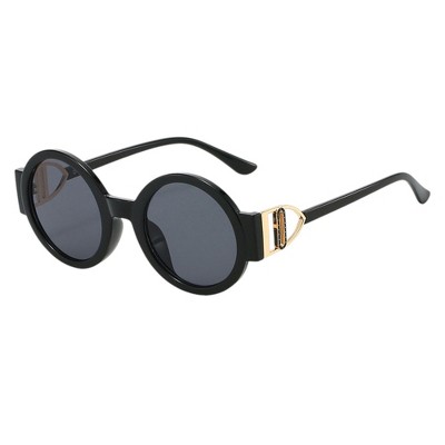 Anna-Kaci Women's Round Frame Sunglasses with Gold Temple Hardware and UV400 Lenses for Retro Modern Style