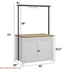 42" Heavy-Duty Kitchen Island w/ 30mm Countertop - Multi-Functional Storage Cart w/ 3-Tier Shelves, 5 Hooks & 400lb Capacity - 2 of 4