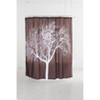 Tree Shower Curtain Chocolate - Splash Home: Polyester Fabric, Botanical Pattern, Machine Washable, Includes Buttonhole Top - 2 of 4