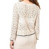 Women's Crochet Bell Sleeve Top - APRICOT - 3 of 4