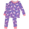 RuffleButts SoftSnooze Toddler Girls Ruffle Long Sleeve Pajama Set - 2 of 4
