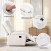 Bencmate Sofas Upholstered Rocker Recliner Sofas with Side Pocket, Ergonomic 110°-160°Adjustable Recliner Sofas, White,39"*36"*42 - 4 of 4