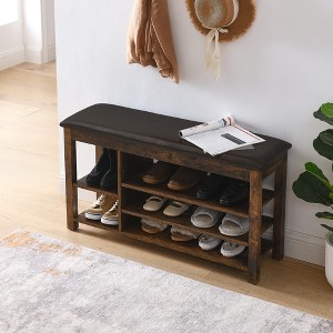Lycvki 39.5 in. Adjustable Height Shoe Storage Bench - 1 of 4